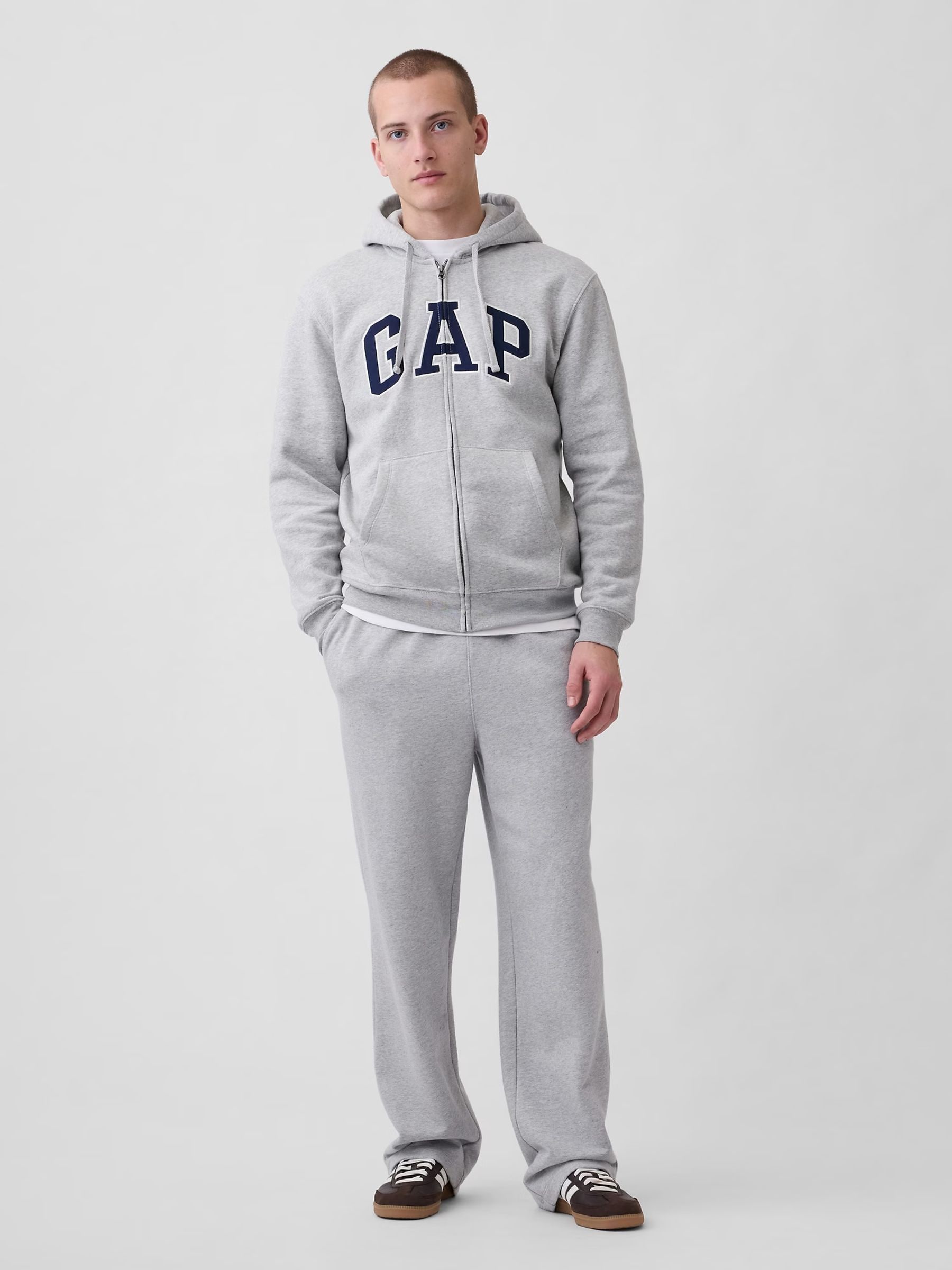 Buy Gap Grey VintageSoft Arch Logo Zip Hoodie from Next Romania