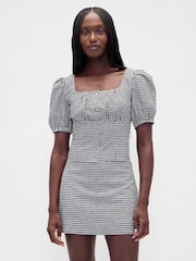 Svart Rutemønster - Gap Linblanding Puffermet Crop Korsett Topp - Bilde 1 av 4