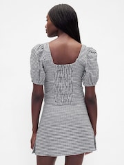 Svart Rutemønster - Gap Linblanding Puffermet Crop Korsett Topp - Bilde 2 av 4