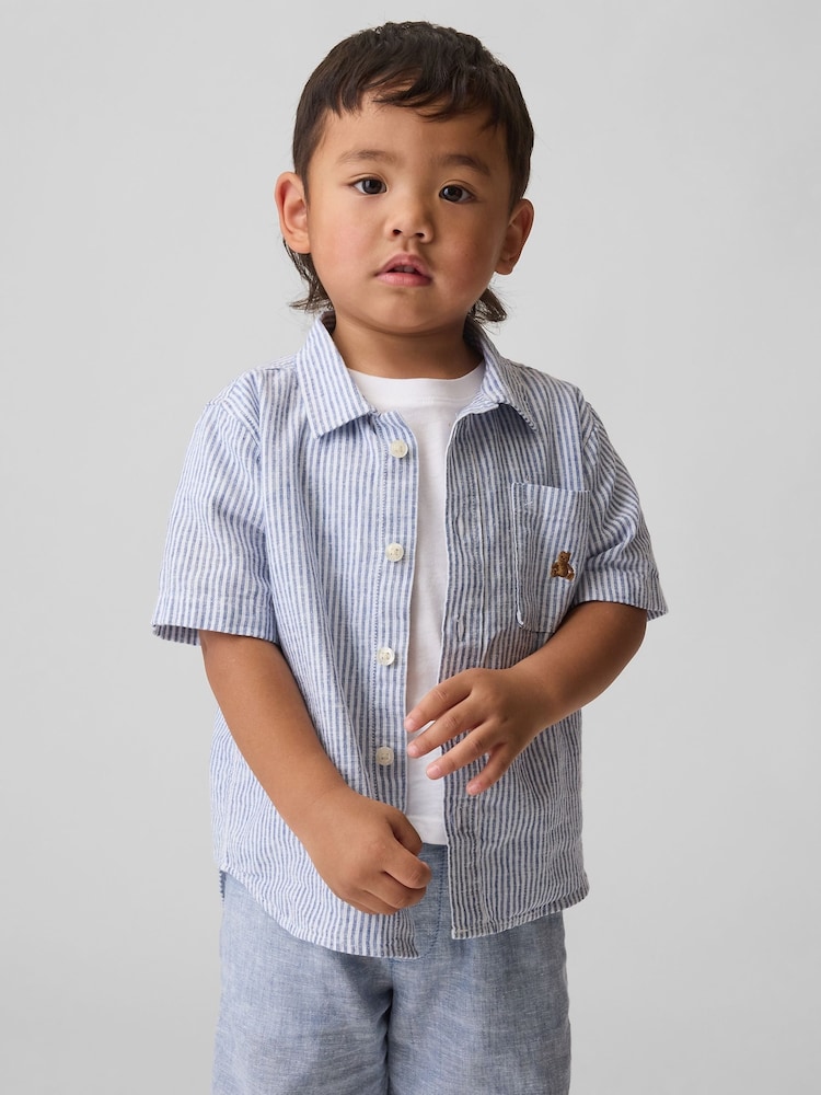 Dungă albastră - Gap Linen-Cotton Shirt (6mths-5yrs) - Imaginea 1 din 3