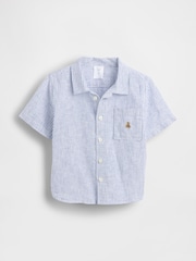 Dungă albastră - Gap Linen-Cotton Shirt (6mths-5yrs) - Imaginea 2 din 3