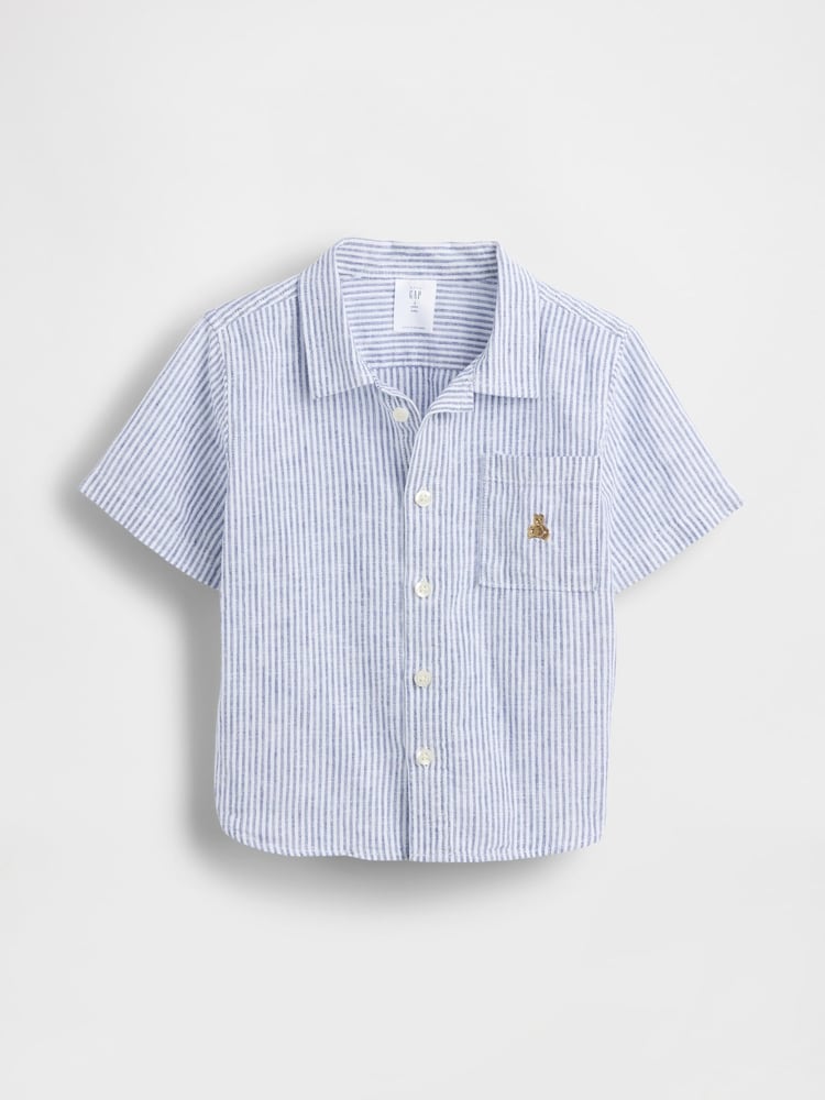 Dungă albastră - Gap Linen-Cotton Shirt (6mths-5yrs) - Imaginea 2 din 3