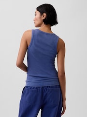 Gap Blue Rib Scoop Vest - Image 2 of 4