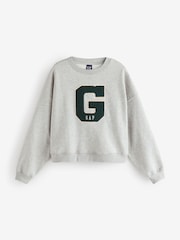 Gap Grey Relaxed Logo Sweatshirt - Image 1 of 4