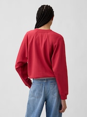 Gap Red French Terry Raglan Logo Sweatshirt - Image 2 of 4