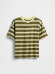 Gap Green stripe Relaxed Original T-Shirt (4-13yrs) - Image 1 of 3
