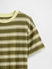 Gap Green stripe Relaxed Original T-Shirt (4-13yrs) - Image 3 of 3
