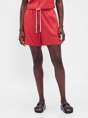 Rojo - Gap Linen-Blend Easy Shorts - Imagen 1 de 5