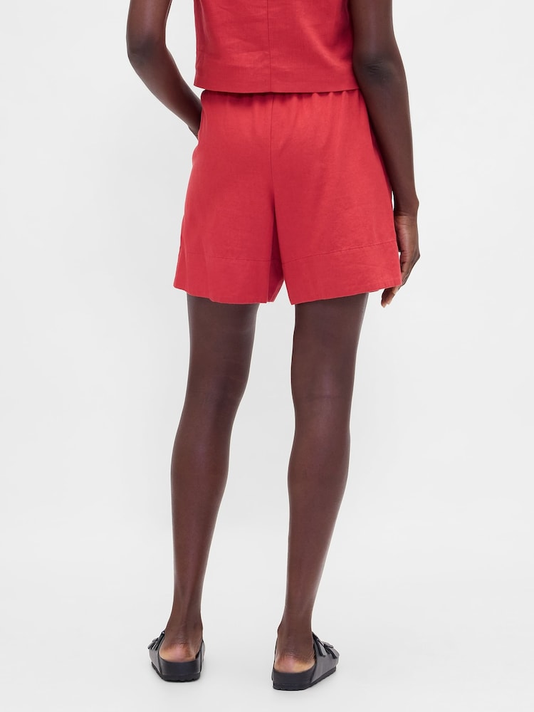 Rojo - Gap Linen-Blend Easy Shorts - Imagen 2 de 5