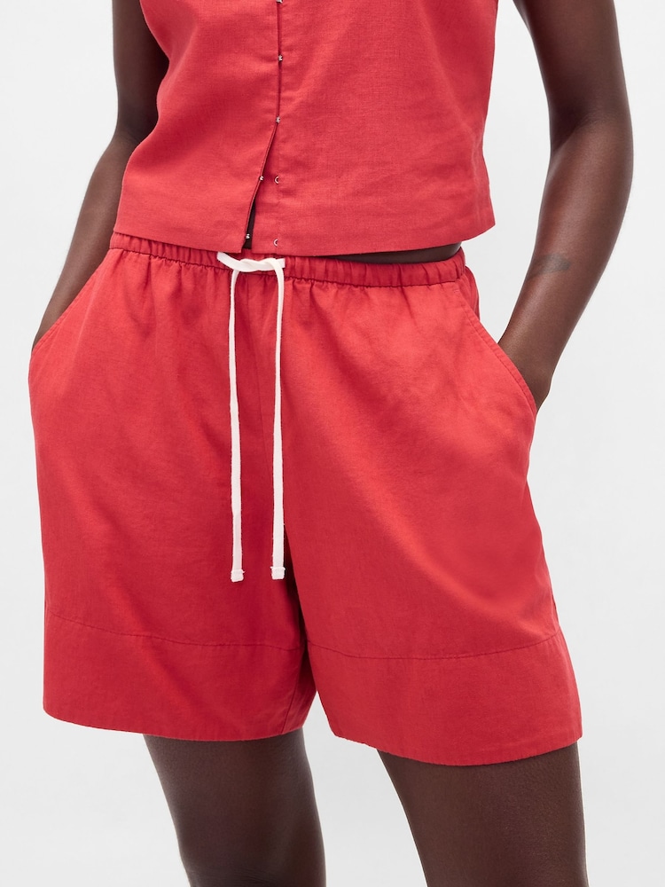 Rojo - Gap Linen-Blend Easy Shorts - Imagen 5 de 5