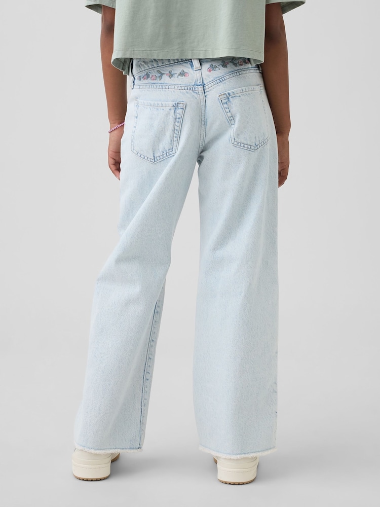 Gap Light Wash Low Rise Stride Wide-Leg Jeans (5-13yrs) - Image 2 of 6