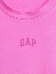 Gap Pink Vintage Soft Athletic Logo Longline T-Shirt - Image 5 of 5
