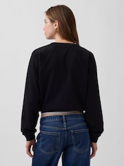Gap Black French Terry Raglan Logo Sweatshirt - Image 2 of 4