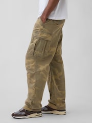 Gap Green Camo Relaxed Cargo Trousers - Image 4 of 5