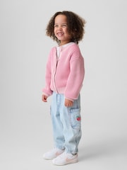 Gap Pull On Strawberry Cargo Barrel Jeans (6mths-5yrs) - Imaginea 1 din 4