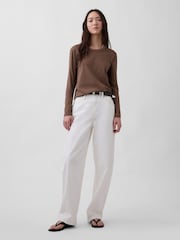 Braun - Gap Vintage Langarm-T-Shirt aus weicher Baumwolle - Bild 3 von 3