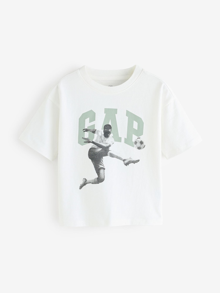 Alb - Tricou grafic cu mânecă scurtă Gap (4-13ani) - Imaginea 1 din 4