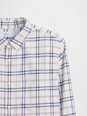Gap White/Blue Check Oxford Shirt in Standard Fit - Image 5 of 5