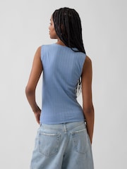 Gap Blue Pointelle Shell Vest - Image 2 of 4