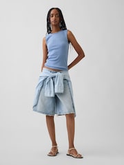 Gap Blue Pointelle Shell Vest - Image 3 of 4