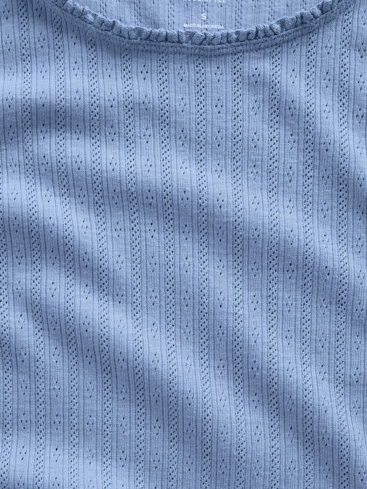 Gap Blue Pointelle Shell Vest - Image 4 of 4 Gap Blue Pointelle Shell Vest - Image 4 of 4