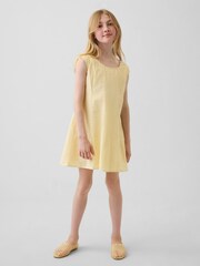 Gap Yellow Linen-Cotton Scoop Neck Dress (4-13yrs) - Image 1 of 4