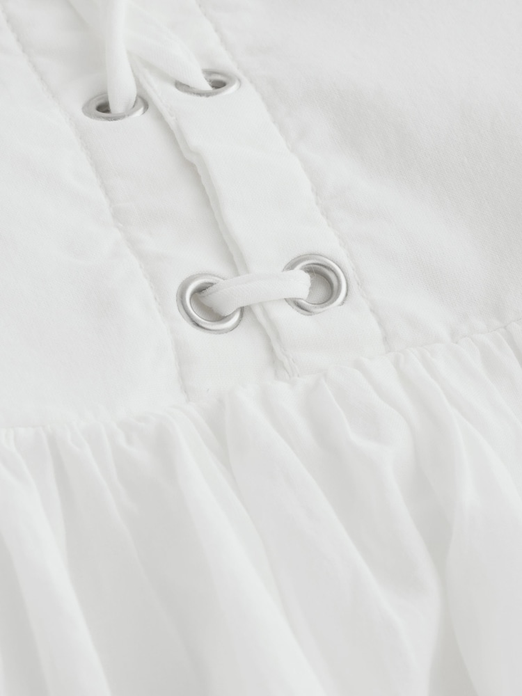 Gap White Lace-Up Corset Maxi Dress - Image 8 of 8