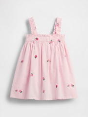 Gap Seersucker Embroidered Dress (6mths-5yrs) - Imaginea 2 din 4