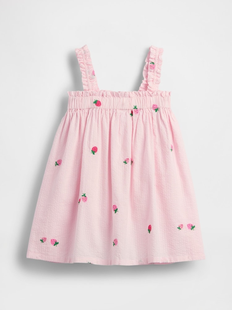 Gap Seersucker Embroidered Dress (6mths-5yrs) - Imaginea 2 din 4
