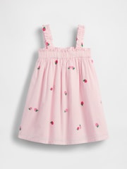 Gap Seersucker Embroidered Dress (6mths-5yrs) - Imaginea 3 din 4