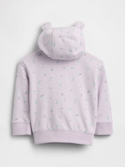 Gap Purple Floral Vintage Soft Terry Logo Zip Hoodie (0-24mths) - Image 2 of 3