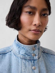 Gap Light Wash Oversized Denim Bomber Jacket - Image 4 of 5