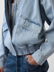 Gap Light Wash Oversized Denim Bomber Jacket - Image 5 of 5