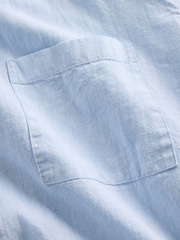 Gap Blue Linen-Cotton Relaxed Straight-Hem Shirt - Image 4 of 4