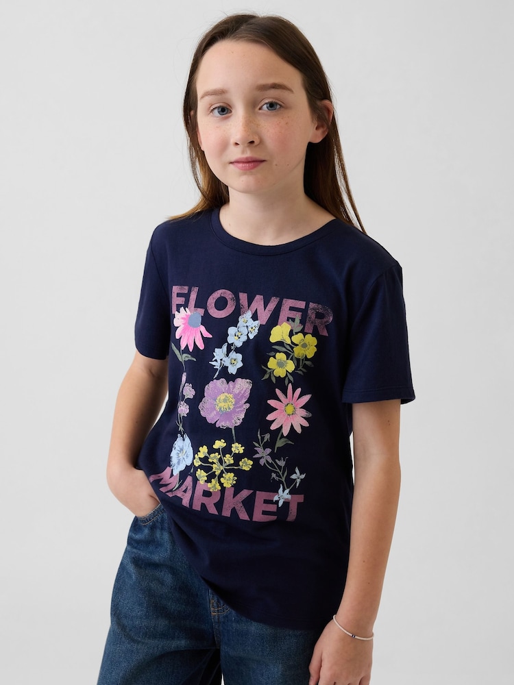 Gap Navy Graphic T-Shirt (4-13yrs) - Image 1 of 4