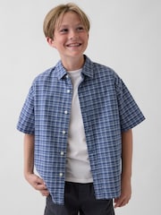Blau - Gap Relaxed-Fit Kariertes Oxford-Hemd (4–13Jahre) - Bild 1 von 4