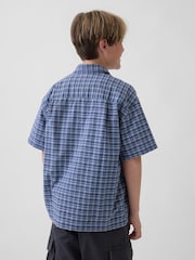 Blau - Gap Relaxed-Fit Kariertes Oxford-Hemd (4–13Jahre) - Bild 2 von 4