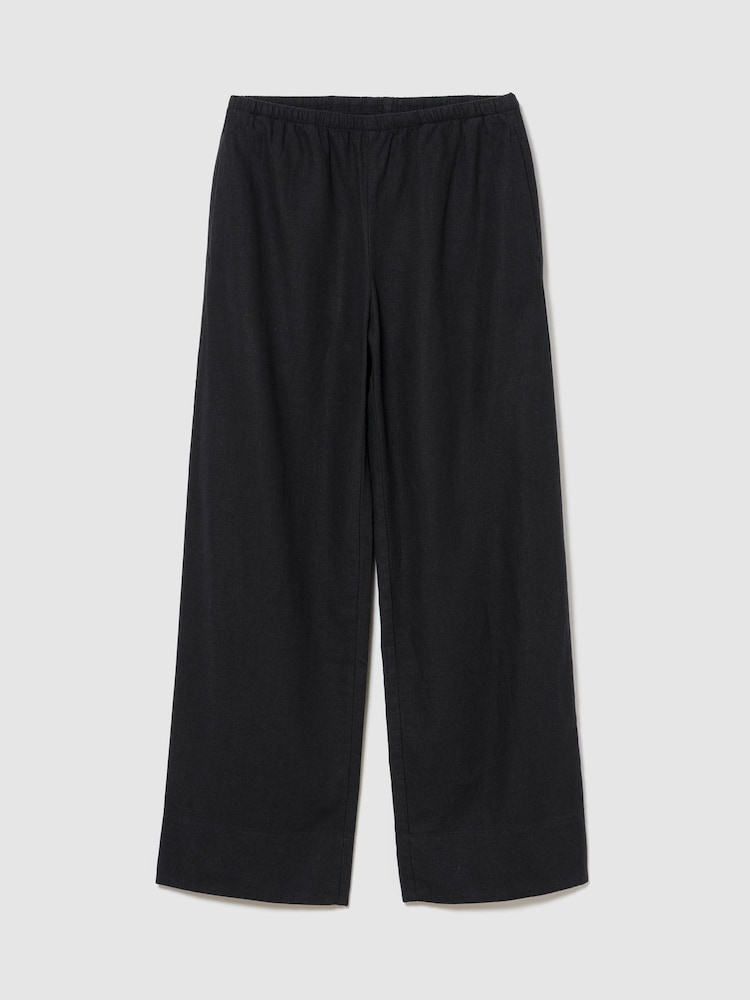 Gap Black Linen-Blend Easy Wide-Leg Trousers - Image 1 of 1
