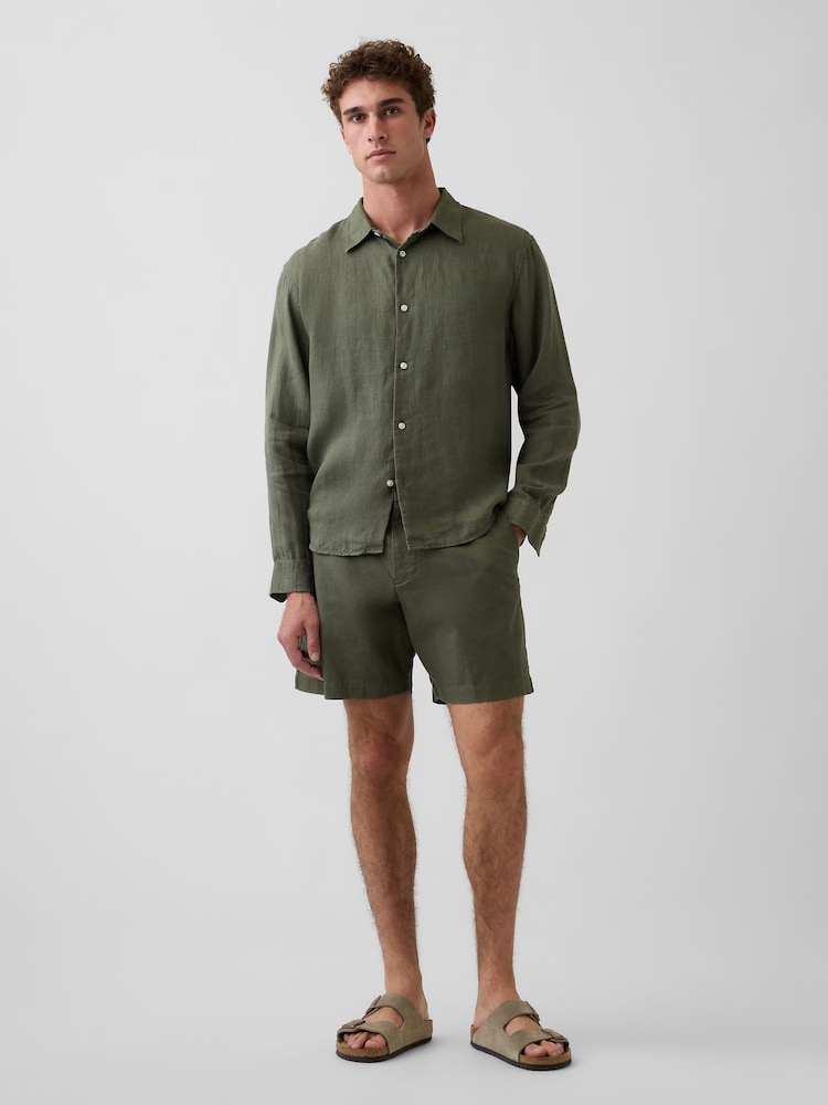 Gap Green Linen Relaxed Shirt - Image 2 of 6