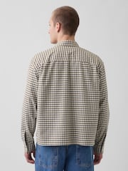Gap Cream check Relaxed Straight-Hem Oxford Shirt - Image 2 of 4