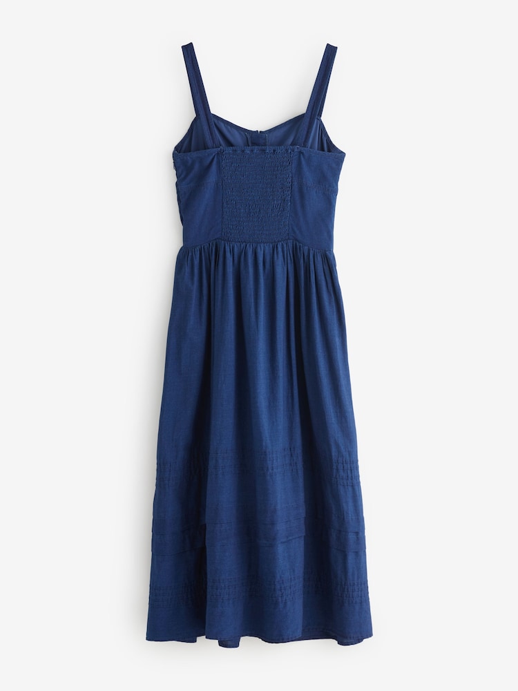 Gap Navy Lace-Up Corset Maxi Dress - Image 2 of 4