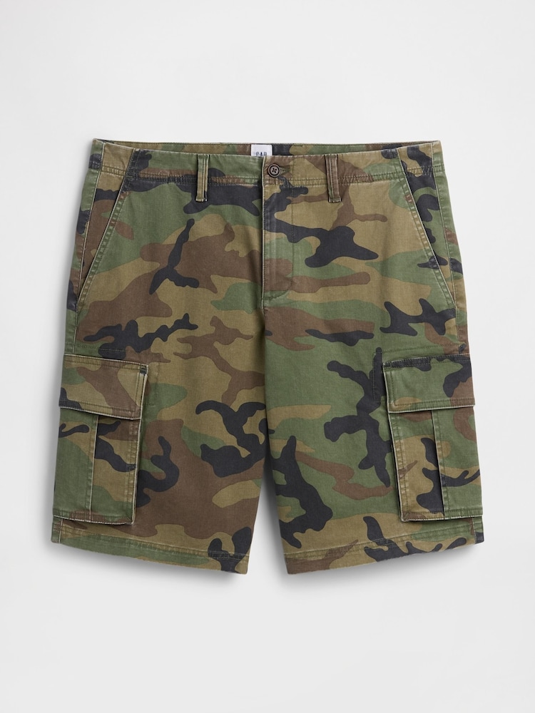 Gap Green Camo 11 inch Essential Cargo Shorts - Image 6 of 6