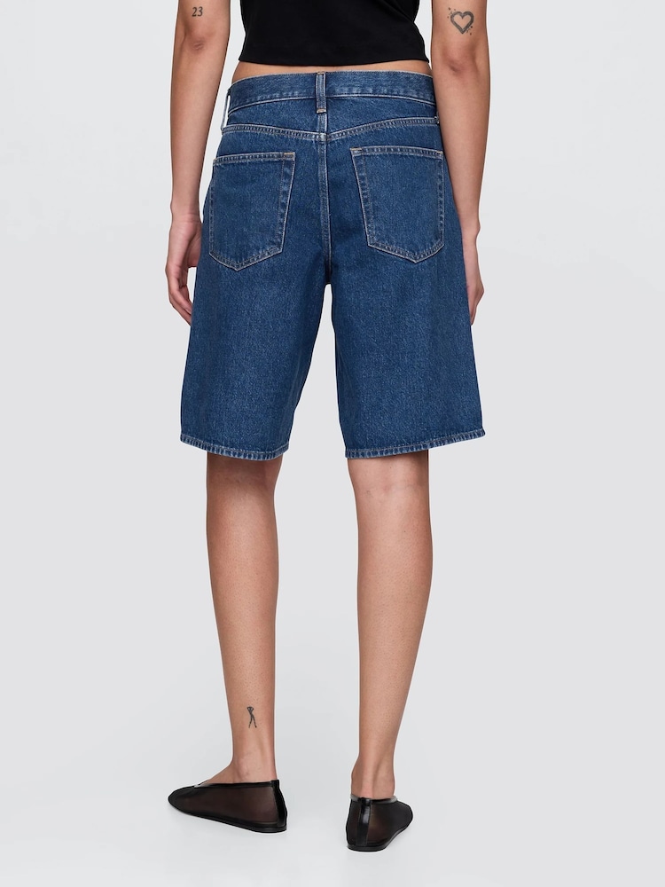 Lavage foncé - Gap short en Denim long taille mi-haute 11pouces - Image 2 de 7