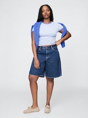 Lavage foncé - Gap short en Denim long taille mi-haute 11pouces - Image 5 de 7