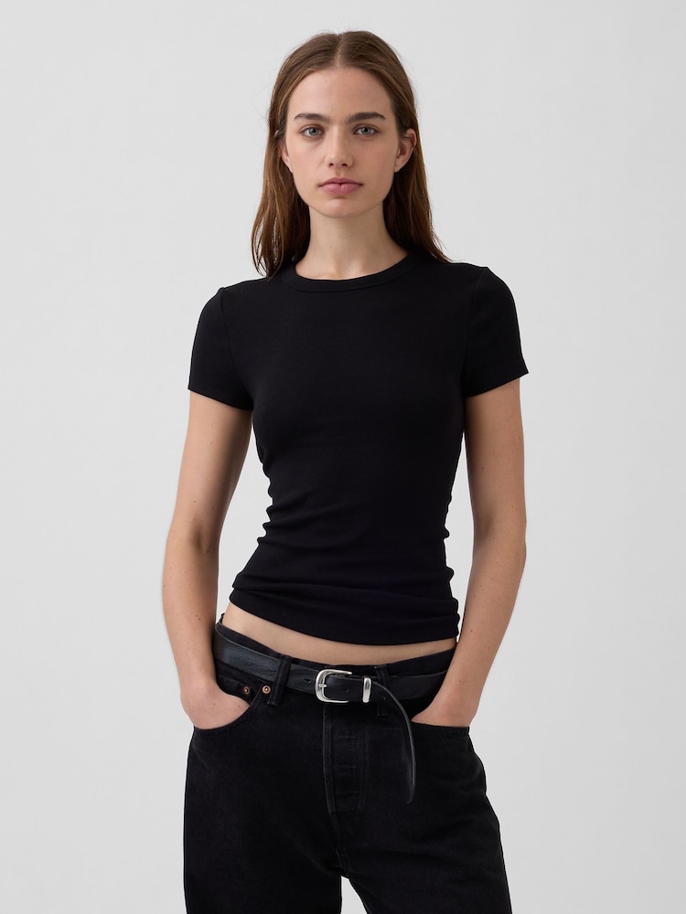 Schwarz - Gap Modern T-Shirt mit Rundhalsausschnitt - Bild 1 von 4