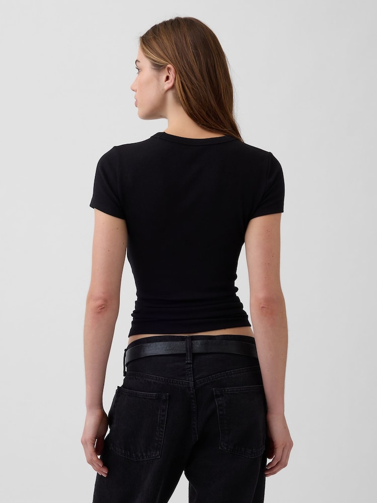 Schwarz - Gap Modern T-Shirt mit Rundhalsausschnitt - Bild 2 von 4