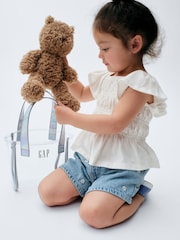 Gap White Smocked Flutter-Sleeve Top (6mths-5yrs) - Image 1 of 3