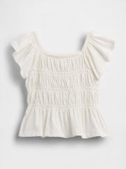 Gap White Smocked Flutter-Sleeve Top (6mths-5yrs) - Image 3 of 3