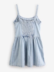 Gap Light Wash UltraSoft Denim Stripe Drop-Waist Mini Dress - Image 6 of 9
