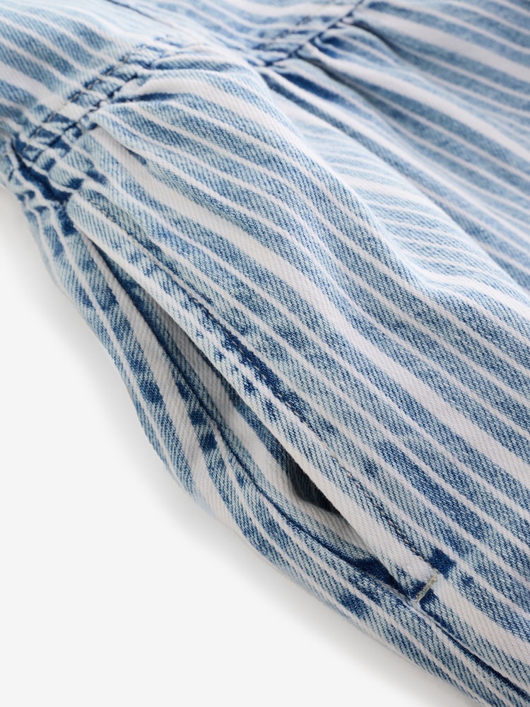 Gap Light Wash UltraSoft Denim Stripe Drop-Waist Mini Dress - Image 9 of 9 Gap Light Wash UltraSoft Denim Stripe Drop-Waist Mini Dress - Image 9 of 9